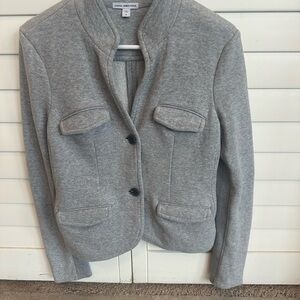James Perse Light Gray Women's shawl soft fitted cotton Blazer 2 buttons size 4
